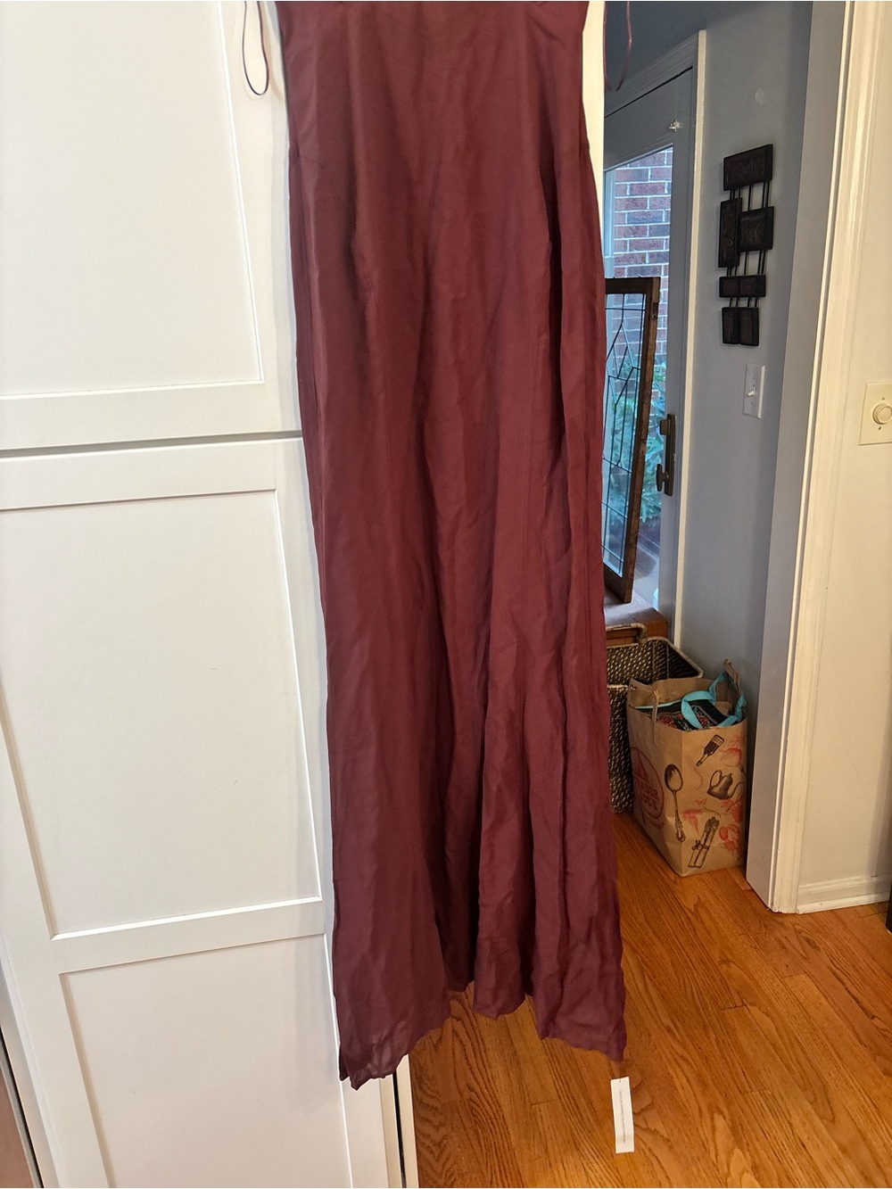 new Reformation Hugo Camille Row collection gown in Mahogany brown viscose - Picture 9 of 11